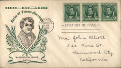 Washington Irving Author First Day Cover