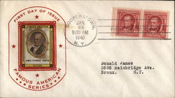 Famous American Series - Author - James Finimore Cooper 1789 - 1851 First Day Cover