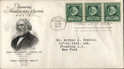 Famous American Series - Poets Henry Wadsworth Longfellow 1807 - 1882 First Day Cover