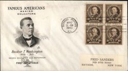 Famous Americans Series, Educators, Booker T. Washington 1856-1915 First Day Covers First Day Cover First Day Cover First Day Cover