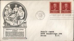 Crawford W. Long Surgeon First Day Covers First Day Cover First Day Cover First Day Cover