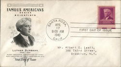 Famous Americans Series Scientists Luther Burbank First Day Covers First Day Cover First Day Cover First Day Cover