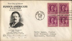 Famous Americans Series Composers Victor Herbert 1858-1924 First Day Covers First Day Cover First Day Cover First Day Cover