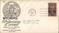 WYOMING 50TH Anniversary of Statehood First Day Covers First Day Cover First Day Cover First Day Cover