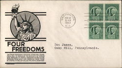 Four Freedoms Stamps First Day Cover