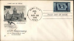 100th Anniversary of the Admission of Iowa to Statehood First Day Covers First Day Cover First Day Cover First Day Cover