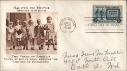 Salute to Youth August 11th 1948 First Day Covers First Day Cover First Day Cover First Day Cover