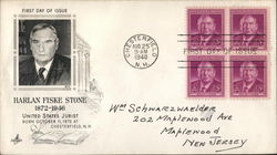 Harlan Fiske Stone 1872 - 1946 United States Jurist Born October 11, 1872 at Chesterfield, N.H. First Day Cover