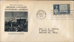 85th Anniversary, Abraham Lincoln's Gettysburg Address First Day Covers First Day Cover First Day Cover First Day Cover