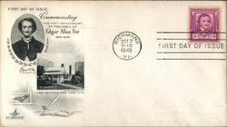 Edgar Alan Poe: 100th Anniversary of the Death, 1949-1949 First Day Covers First Day Cover First Day Cover First Day Cover