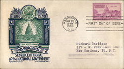 Sesquicentennial of the National Government 1800-1950 First Day Cover