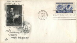 Arrival in America of Marquis de Lafayette First Day Covers First Day Cover First Day Cover First Day Cover