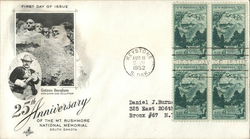 25th Anniversary of the Mt. Rushmore National Memorial South Dakota First Day Cover