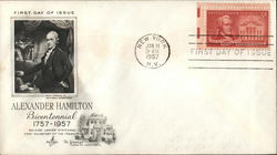 Alexander Hamilton - Bicentennial, 1757-1957, Soldier, Lawyer, Statesman First Day Covers First Day Cover First Day Cover First Day Cover