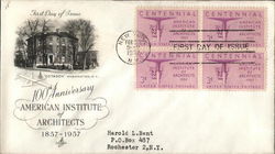 100th Anniversary American Institute of Architects 1857-1957 First Day Covers First Day Cover First Day Cover First Day Cover