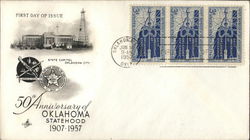 50th Anniversary of Oklahoma Statehood 1907 - 1957 First Day Cover