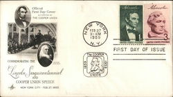 Commemorating the Lincoln Sesquicentennial and Cooper Union Speech First Day Covers First Day Cover First Day Cover First Day Cover