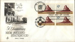 50th Anniversary New Mexico Statehood 1912-1962 First Day Covers First Day Cover First Day Cover First Day Cover