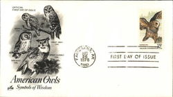 American Owls, Symbols of Wisdom First Day Covers First Day Cover First Day Cover First Day Cover