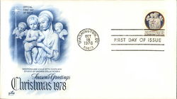 Seasons Greetings, Christmas 1978 - Madonna and Child with Cherubs in Studio of Andrea Della Robbia First Day Covers First Day C First Day Cover