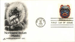 Northwest Indian Masks, American Indian Art - 1980 First Day Cover