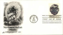 American Indian Art - 1980 Northwest Indian Masks First Day Covers First Day Cover First Day Cover First Day Cover