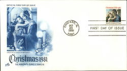 Christmas 1981 - Season's Greetings Virgin with Child by Bottecelli First Day Covers First Day Cover First Day Cover First Day Cover