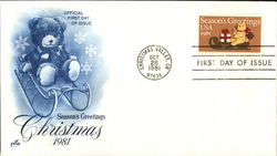 Season's Greetings Christmas 1981 First Day Covers First Day Cover First Day Cover First Day Cover