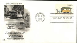 Early American Streetcars Postage Stamps 1983 First Day Covers First Day Cover First Day Cover First Day Cover