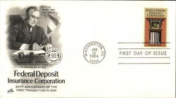 Federal Deposit Insurance Corporation 50th Anniversary of the First Transaction in 1934 First Day Covers First Day Cover First D First Day Cover