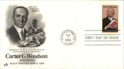 Carter G. Woodson Historian - Black Heritage Series 1984 First Day Covers First Day Cover First Day Cover First Day Cover