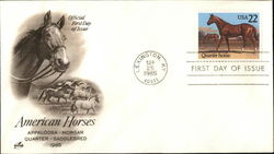 American Horses - Appaloosa - Morgan Quarter - Saddlebred 1985 First Day Covers First Day Cover First Day Cover First Day Cover