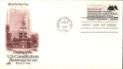 Drafting of the US Constitution Bicentennial 1787 - 1987 Booklet Pane First Day Covers First Day Cover First Day Cover First Day Cover