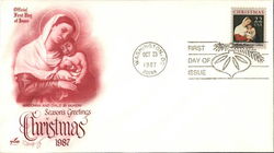 Christmas 1987 - Season's Greetings Madonna and Child by Moroni First Day Covers First Day Cover First Day Cover First Day Cover