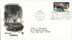 Greetings from Florida - Florida Keys, Kennedy Space Center, Everglades First Day Cover