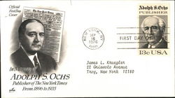 In Memory of Adolph S. Ochs, Publisher of the New York Times from 1896-1935 First Day Covers First Day Cover First Day Cover First Day Cover