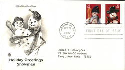 Holiday Greetings Snowmen First Day Covers First Day Cover First Day Cover First Day Cover