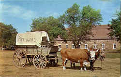 Fort Larned Covered Wagon Kansas Postcard Postcard