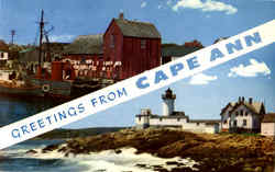 Greetings From Cape Ann Rockport, MA Postcard Postcard