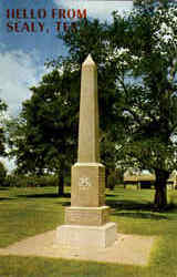 Stephen F. Austin Monument Sealy, TX Postcard Postcard