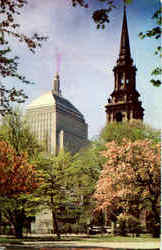 John Hancock Building and Arlington Street Church Boston, MA Postcard Postcard