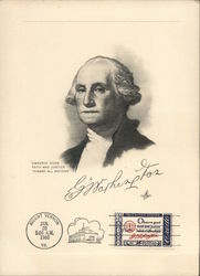 Drawing of George Washington Large Format Postcard