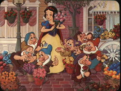 Snow White's Fantasy Bouquet Large Format Postcard