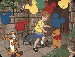 Winnie the Pooh Cartoon Drawing, Disneyland Large Format Postcard