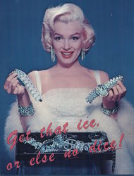 Marilyn Monroe Wearing and Holding Diamond Jewelry Actresses Postcard Large Format Postcard Large Format Postcard