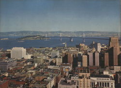 San Francisco-Oakland Bay Bridge from Top of the Mark California Postcard Large Format Postcard Large Format Postcard