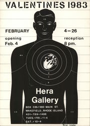 Valentines 1983, Hera Gallery - Male Silhouette with Heart Encircled Large Format Postcard