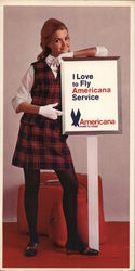 I Love to Fly Americana Service Stewardess Airline Advertising Postcard Large Format Postcard Large Format Postcard