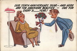 Our Tenth Anniversary Dear - Comic, Funny Postcard Large Format Postcard Large Format Postcard