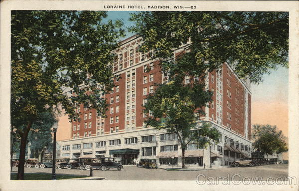 Loraine Hotel Madison, WI Postcard